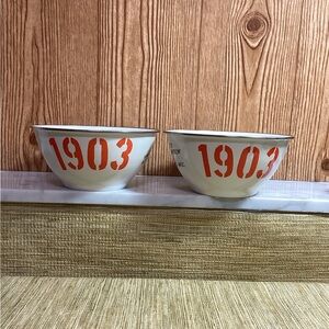 Harley- Davidson White Enamel Bowls set of 2
